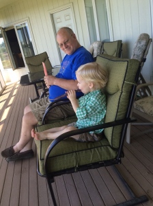 "Popsicles with Grandpa" has always been a Blaylock tradition. I love seeing my sons spend time with my Dad. Dad with Greer. 